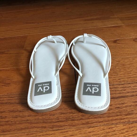 Dolce Vita Jumpie Thong Flip Slide Flats White Sandals Women's Side 8 NWT - Picture 7 of 11